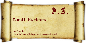 Mandl Barbara névjegykártya